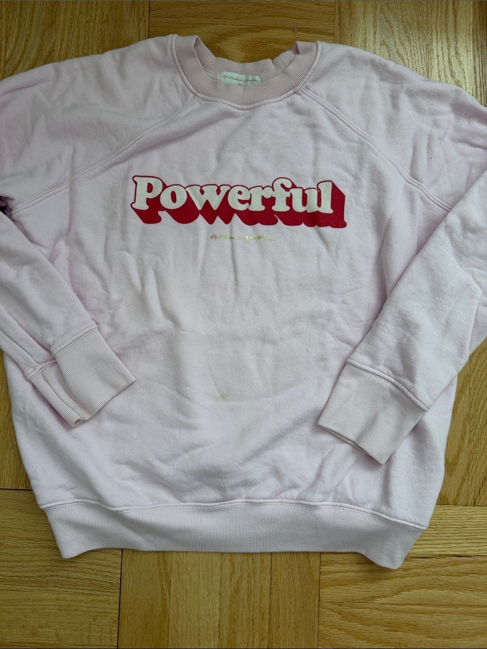 Spiritual Gangster Light Pink Crewneck Graphic Sweatshirt XS